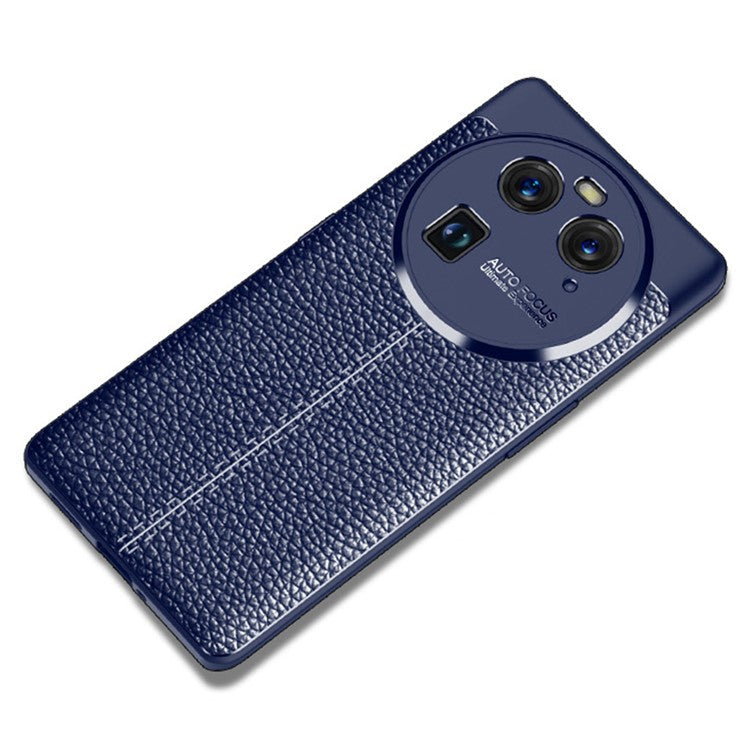 Litchi Texture Phone TPU Case for Oppo Find X6 , Anti-scratch Phone Cover - Blue