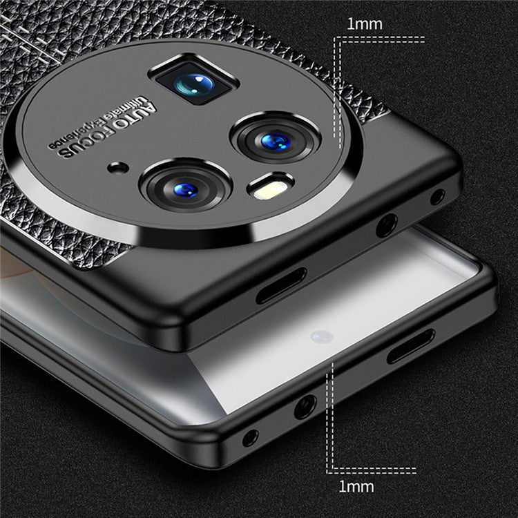 Litchi Texture Phone TPU Case for Oppo Find X6 , Anti-scratch Phone Cover - Blue