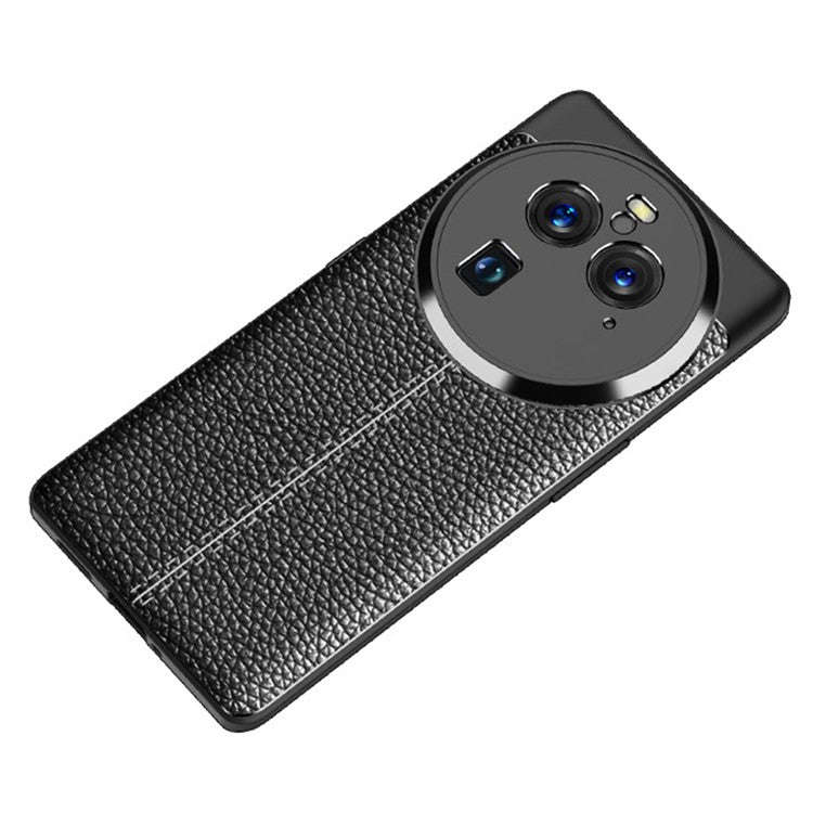 Soft TPU Phone Case for Oppo Find X6 Pro , Litchi Texture Protective Phone Cover - Black
