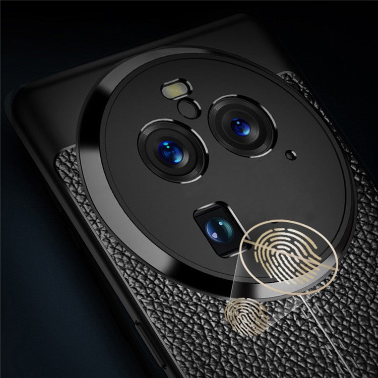 Soft TPU Phone Case for Oppo Find X6 Pro , Litchi Texture Protective Phone Cover - Black