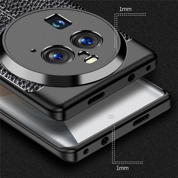 Soft TPU Phone Case for Oppo Find X6 Pro , Litchi Texture Protective Phone Cover - Blue