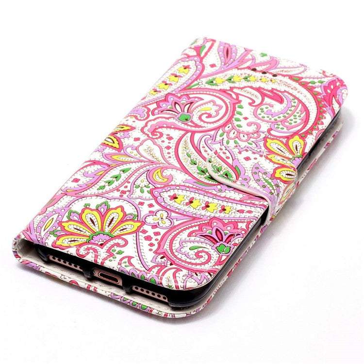 For Google Pixel 7a PU Leather Flip Phone Case Stand Pattern Printing Wallet Cover with Strap - Flower