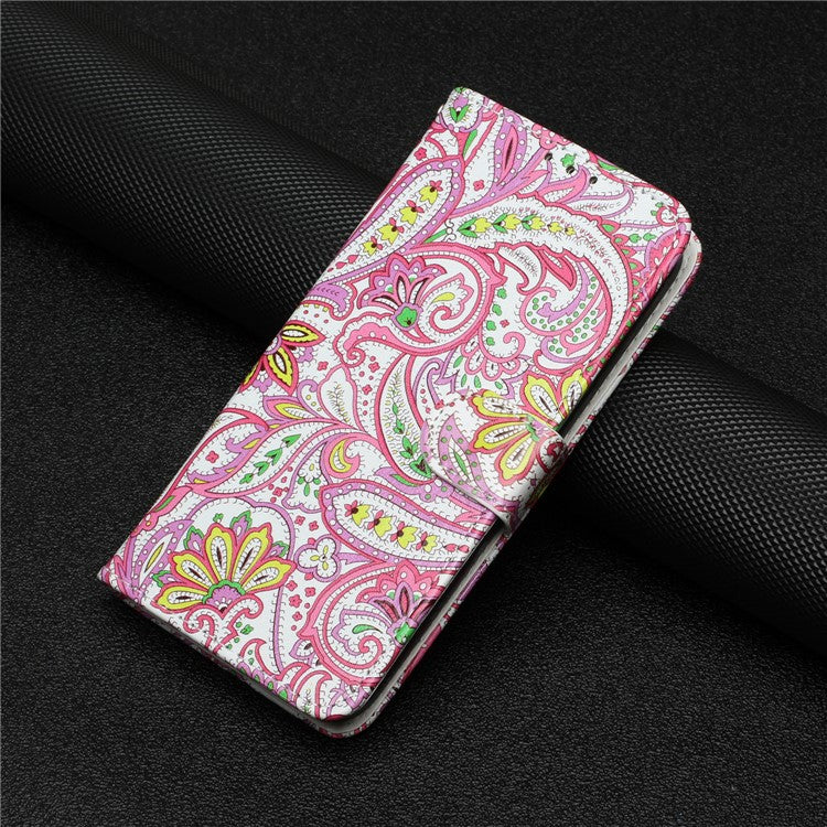 For Google Pixel 7a PU Leather Flip Phone Case Stand Pattern Printing Wallet Cover with Strap - Flower