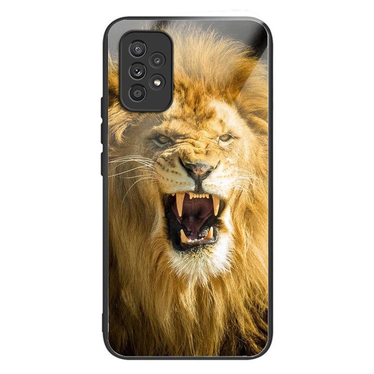 For Samsung Galaxy A33 5G Shockproof Phone Case Pattern Printing Tempered Glass TPU Cover - Style C