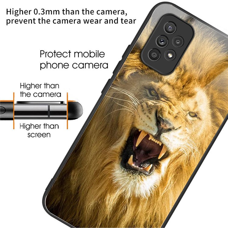 For Samsung Galaxy A33 5G Shockproof Phone Case Pattern Printing Tempered Glass TPU Cover - Style C