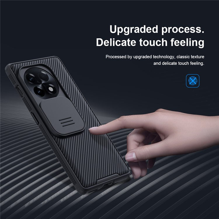 NILLKIN CamShield Pro for OnePlus Ace 2 5G / 11R 5G Drop-proof Case PC+TPU Hybrid Phone Cover with Camera Slide Lid - Black