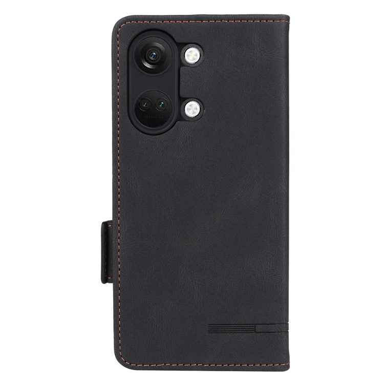 For OnePlus Nord 3 5G / Ace 2V Hardware Decor Wallet Stand Cover Magnetic PU Leather Anti-drop Case - Black