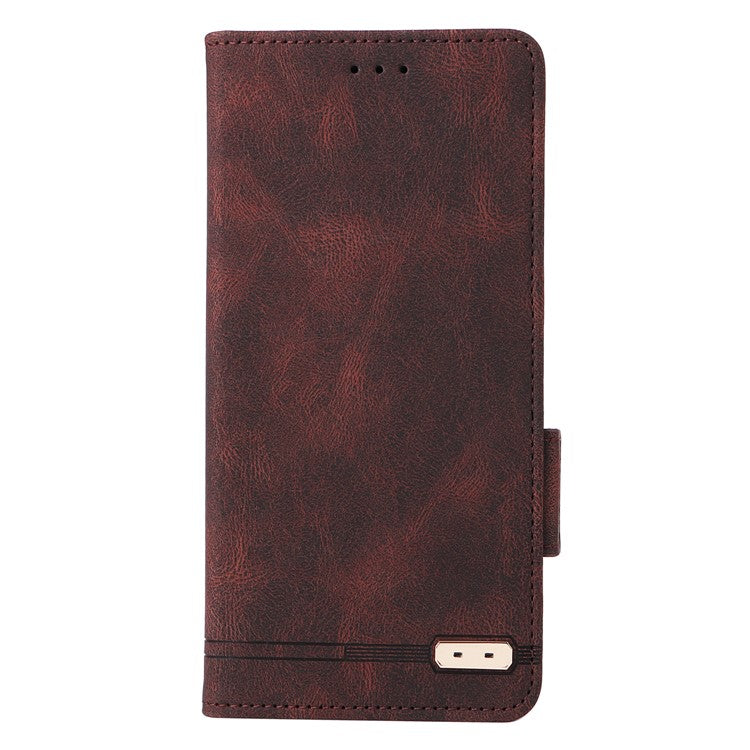 For OnePlus Nord 3 5G / Ace 2V Hardware Decor Wallet Stand Cover Magnetic PU Leather Anti-drop Case - Coffee