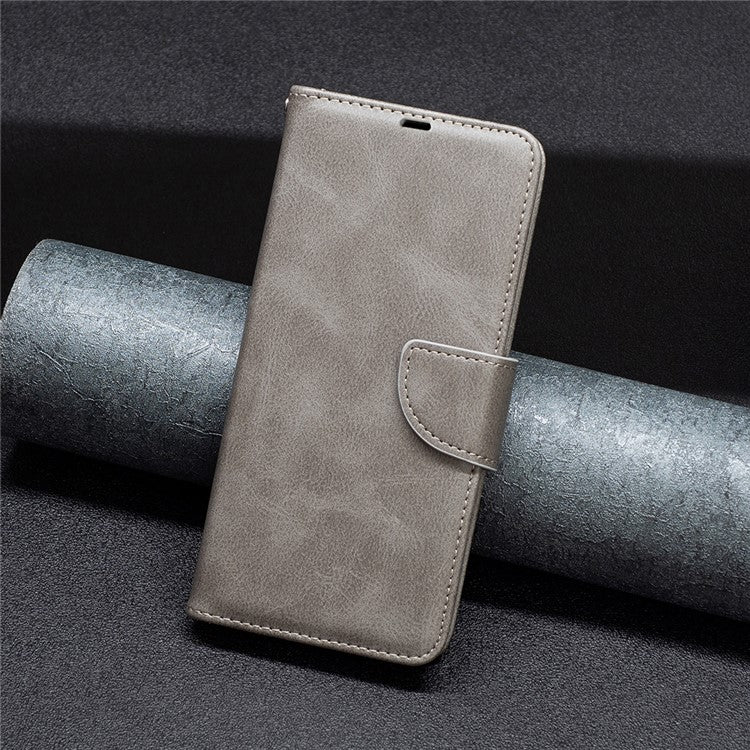 Solid Color Textured PU Leather Phone Case for Oppo Find X6 Pro , Wallet Anti-Scratch Stand Phone Cover with Strap - Grey