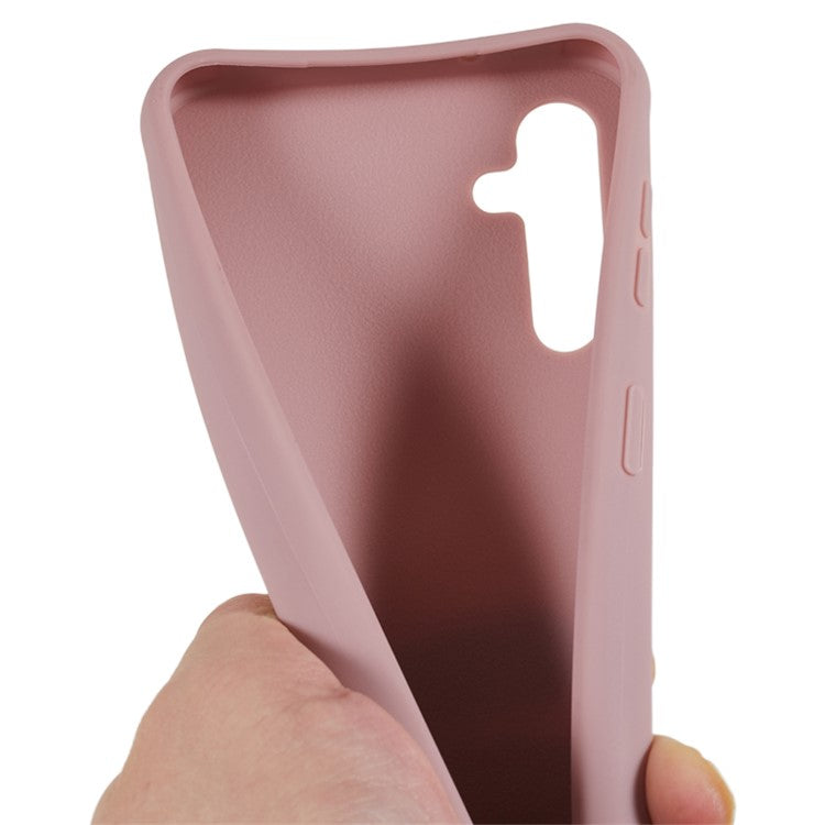 For Samsung Galaxy A14 5G / 4G TPU Case Fall-proof Back Cover with Lanyard - Deep Pink