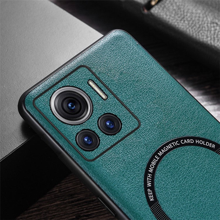 For Motorola Moto X30 Pro 5G / Edge 30 Ultra 5G Magnetic Back Cover Compatible with MagSafe PU Leather+PC+TPU Phone Case - White