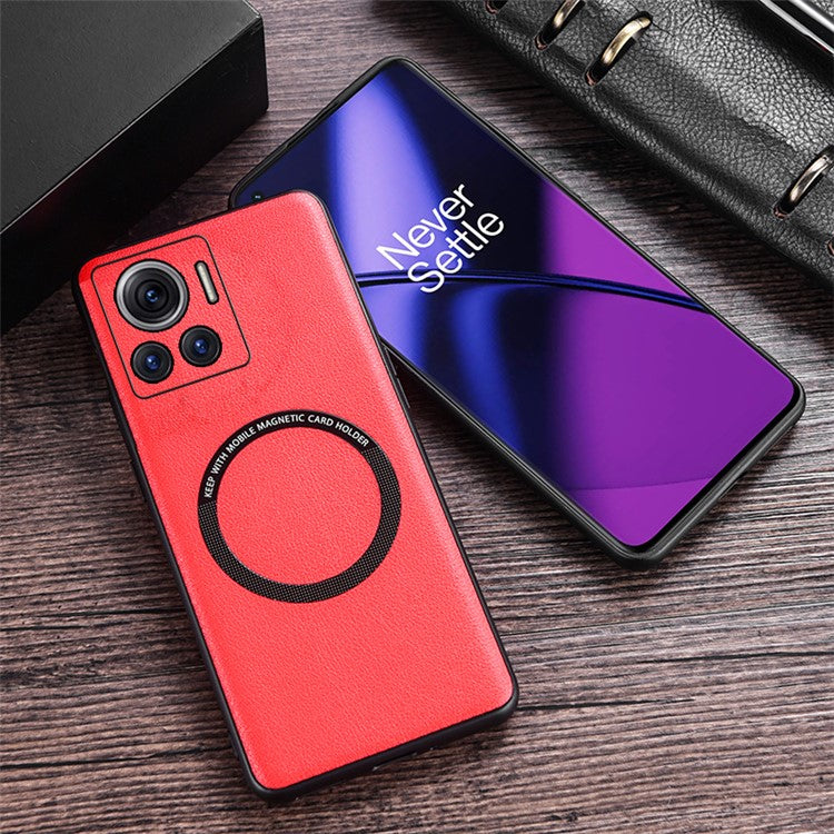 For Motorola Moto X30 Pro 5G / Edge 30 Ultra 5G Magnetic Back Cover Compatible with MagSafe PU Leather+PC+TPU Phone Case - White