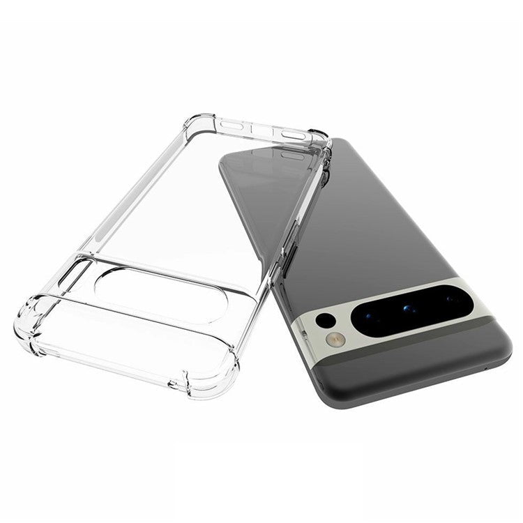 For Google Pixel 8 Pro TPU Clear Phone Case Anti-slip Four Corner Airbag Shockproof Phone Cover