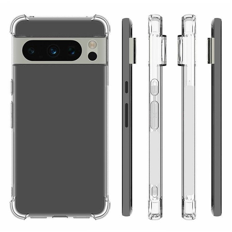 For Google Pixel 8 Pro TPU Clear Phone Case Anti-slip Four Corner Airbag Shockproof Phone Cover