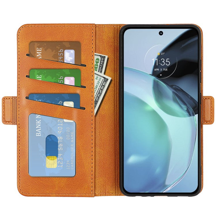 Flip Shell for Google Pixel 7a Calf Texture Cell Phone Cover Stand Wallet PU Leather Phone Case - Yellow