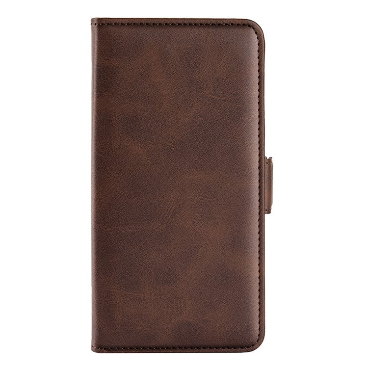 Flip Shell for Google Pixel 7a Calf Texture Cell Phone Cover Stand Wallet PU Leather Phone Case - Brown
