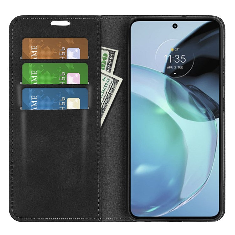For Google Pixel 7a Magnetic Auto Closing Wallet Leather Phone Case Skin-touch Stand Anti-drop Shell - Black