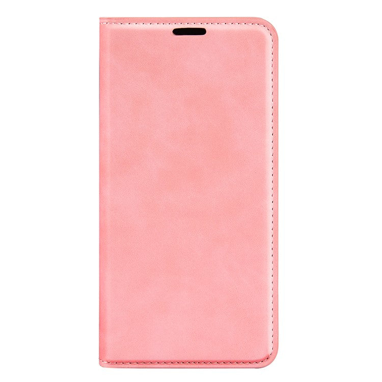 For Google Pixel 7a Magnetic Auto Closing Wallet Leather Phone Case Skin-touch Stand Anti-drop Shell - Pink