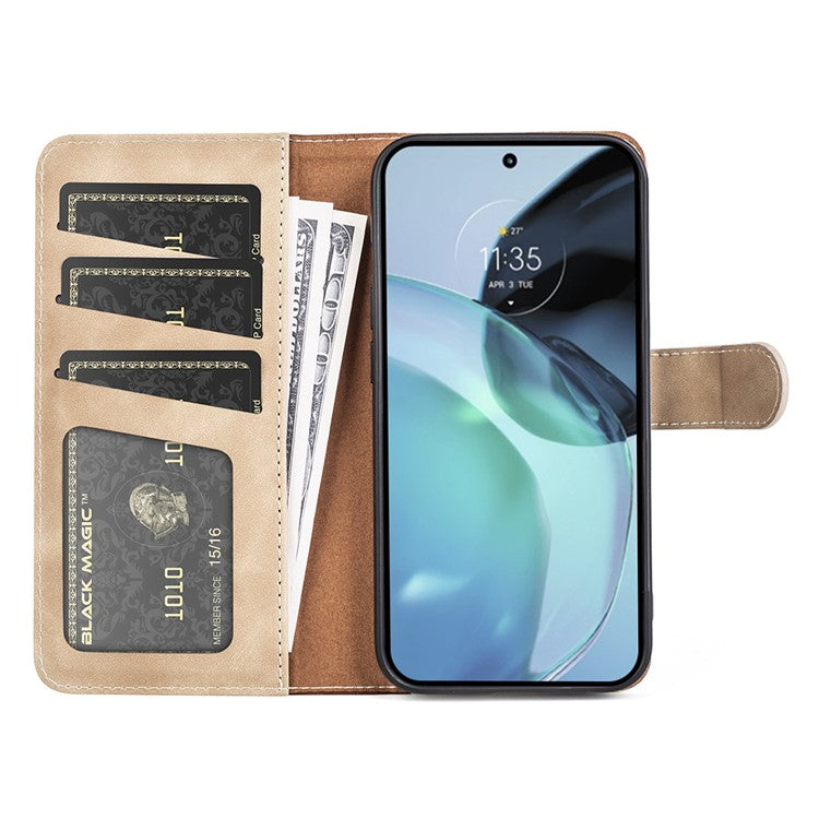 For Google Pixel 7a Leather Wallet Shockproof Phone Cover Dual Color Splicing Flip Stand Case - Yellow