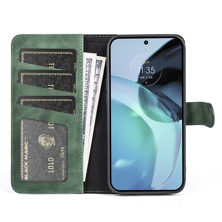 For Google Pixel 7a Leather Wallet Shockproof Phone Cover Dual Color Splicing Flip Stand Case - Green