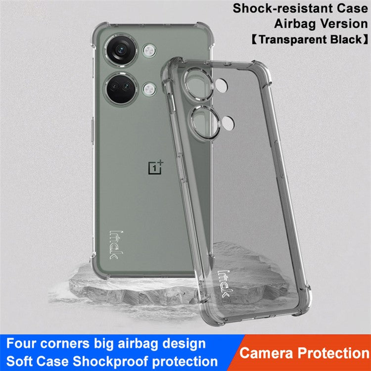 IMAK For OnePlus Nord 3 5G / Ace 2V Flexible TPU Phone Case Drop-proof Airbag Clear Back Cover - Transparent Black