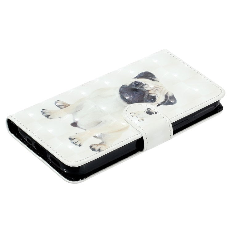 For Google Pixel 7 Pro 5G Flip Stand Phone Case 3D Pattern Printing PU Leather Wallet Phone Folio Cover with Strap - Dog