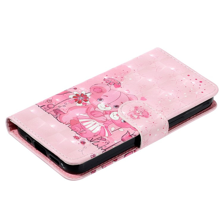 For Google Pixel 7 Pro 5G Flip Stand Phone Case 3D Pattern Printing PU Leather Wallet Phone Folio Cover with Strap - Bears