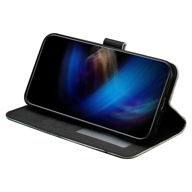 For Google Pixel 7 Pro 5G Flip Stand Phone Case 3D Pattern Printing PU Leather Wallet Phone Folio Cover with Strap - Leopard Head