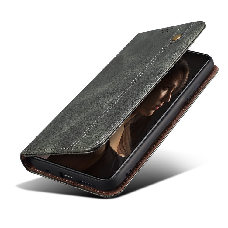 For Samsung Galaxy M54 5G / F54 5G Waxy Crazy Horse Texture Leather Wallet Phone Case Stand Cell Phone Cover - Green