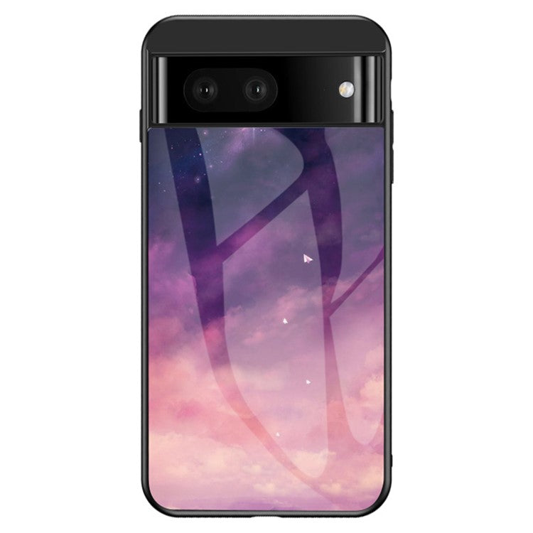 For Google Pixel 7a PC+TPU+Tempered Glass Back Cover Starry Sky Pattern Anti-drop Phone Case - Dream Starry Sky