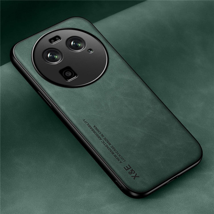 X&E For Oppo Find X6 PU Leather Coated TPU+PC Phone Case Skin-touch Phone Cover - Green