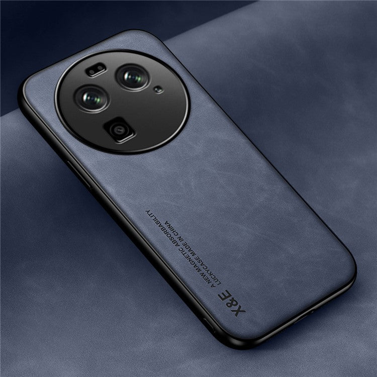 X&E For Oppo Find X6 PU Leather Coated TPU+PC Phone Case Skin-touch Phone Cover - Blue