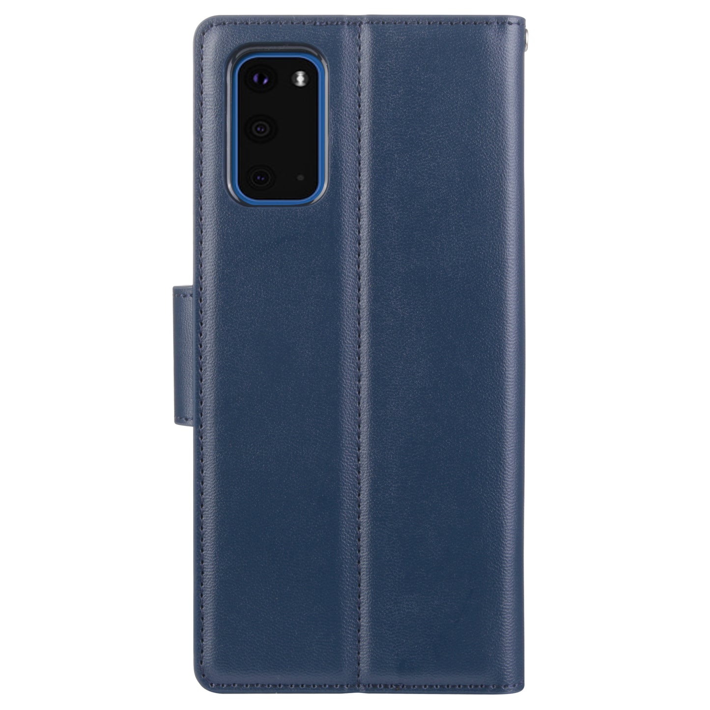 HANMAN Mill Series for Samsung Galaxy S20 5G / 4G Leather Phone Case Stand Wallet Anti-drop Phone Cover - Sapphire