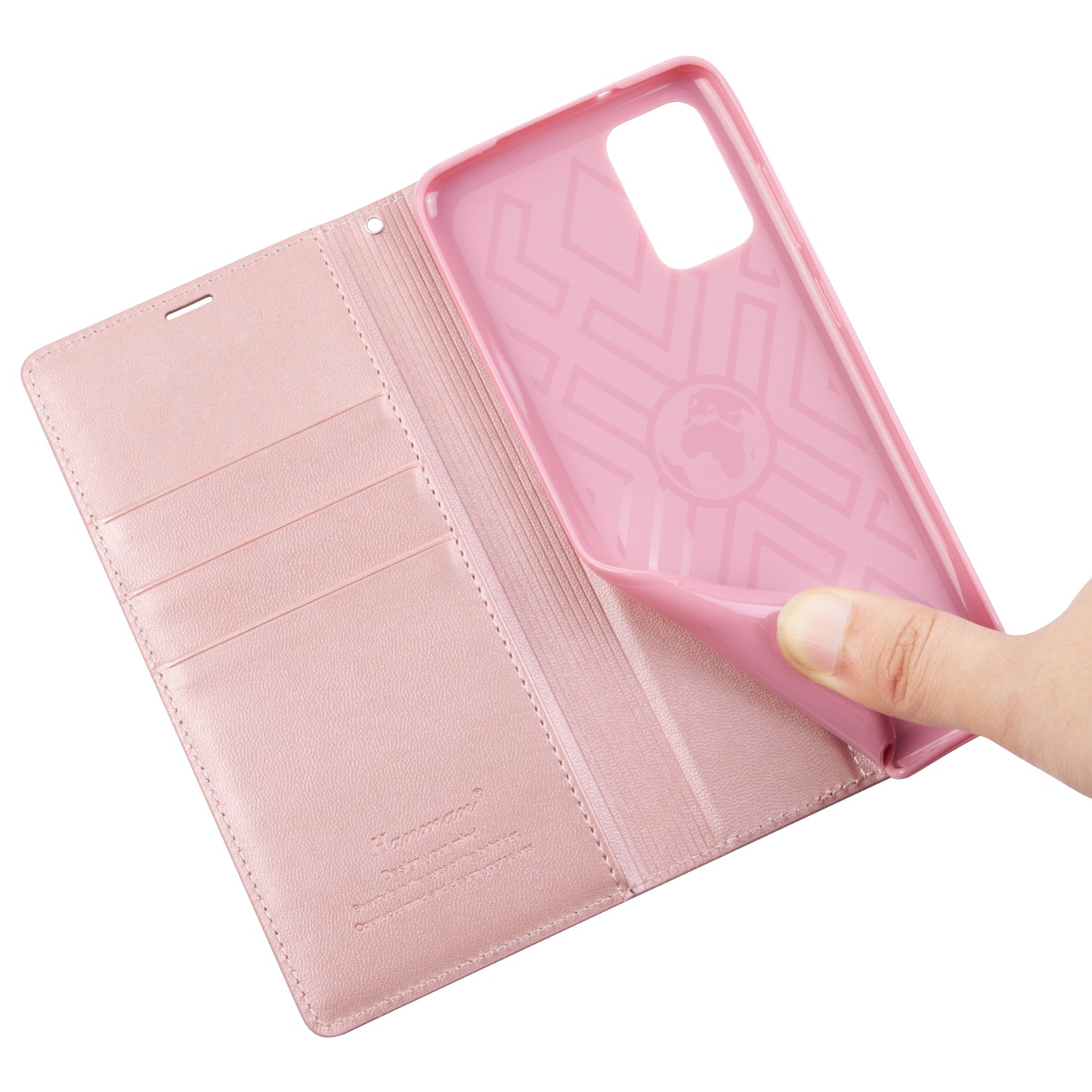 HANMAN Minuo Series Stand Cover for Samsung Galaxy S20 4G / 5G PU Leather Phone Wallet Case - Rose Gold
