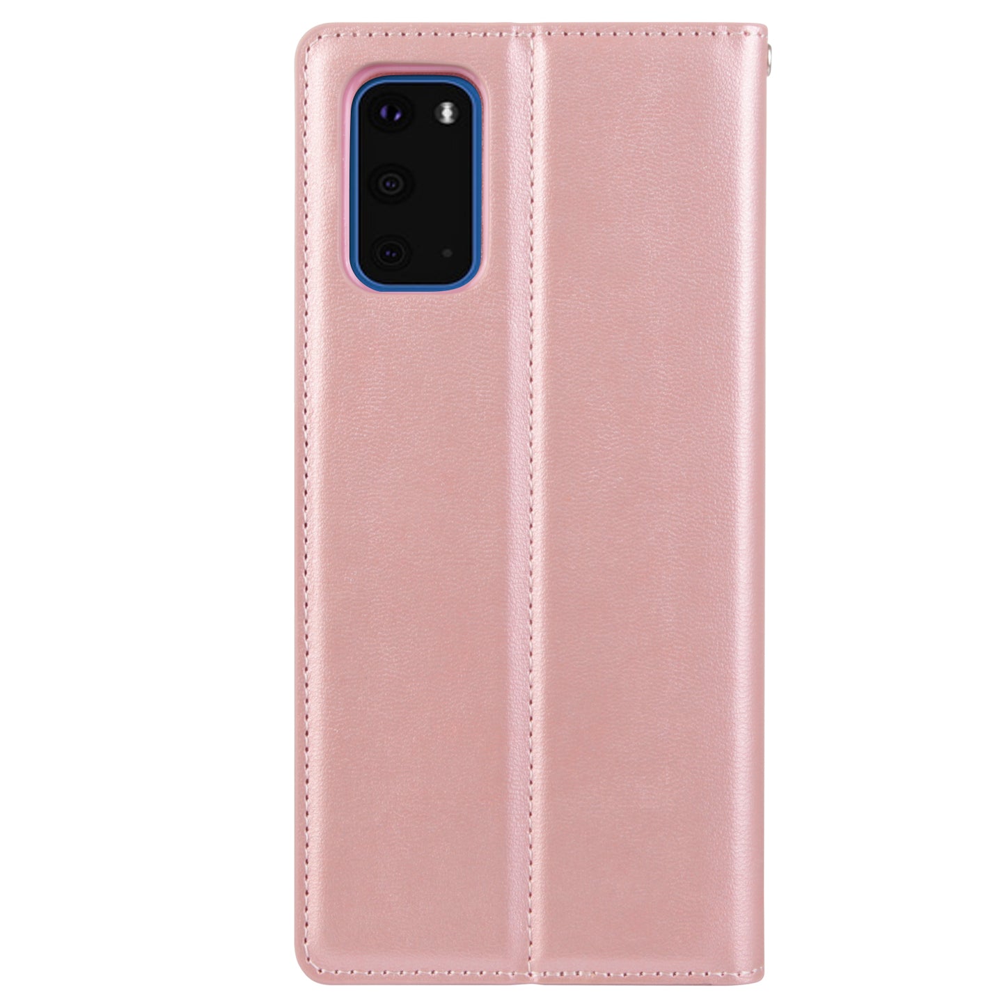 HANMAN Minuo Series Stand Cover for Samsung Galaxy S20 4G / 5G PU Leather Phone Wallet Case - Rose Gold