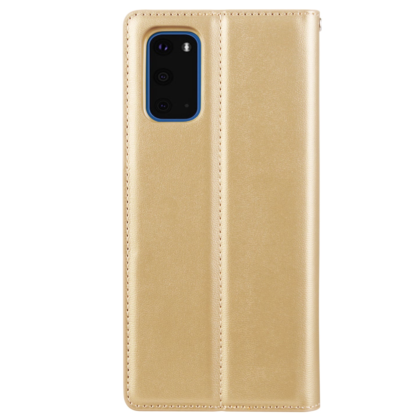 HANMAN Minuo Series Stand Cover for Samsung Galaxy S20 4G / 5G PU Leather Phone Wallet Case - Gold
