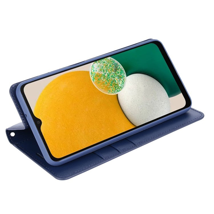 HANMAN Minuo Series For Samsung Galaxy A54 5G PU Leather Stand Cover Phone Wallet Case - Blue