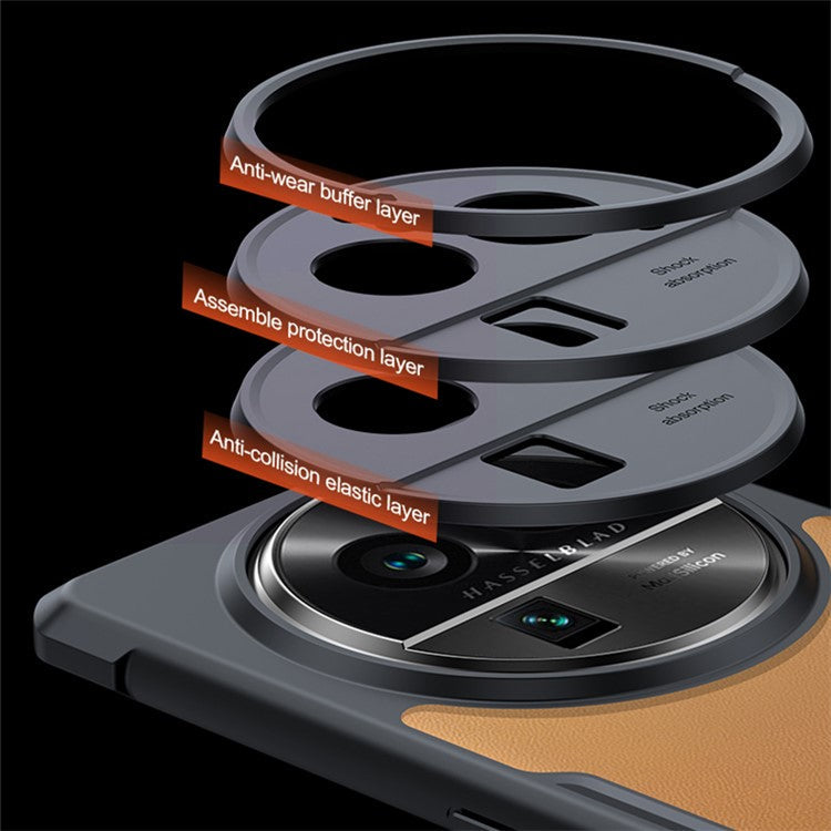 XUNDD For Oppo Find X6 Pro Protective Phone Case Acrylic+TPU Shockproof Cellphone Cover - Black Matte Laser Texture