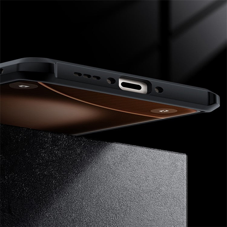 XUNDD For Oppo Find X6 Pro Protective Phone Case Acrylic+TPU Shockproof Cellphone Cover - Black Matte Laser Texture