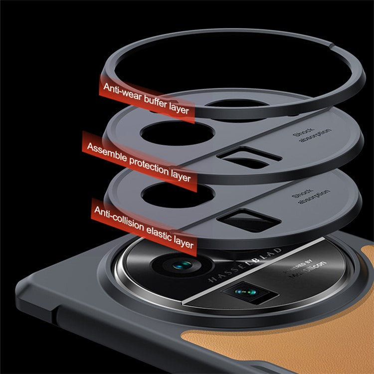 XUNDD For Oppo Find X6 Acrylic+TPU Phone Case Airbag Protection Smartphone Cover - Black Matte Laser Texture