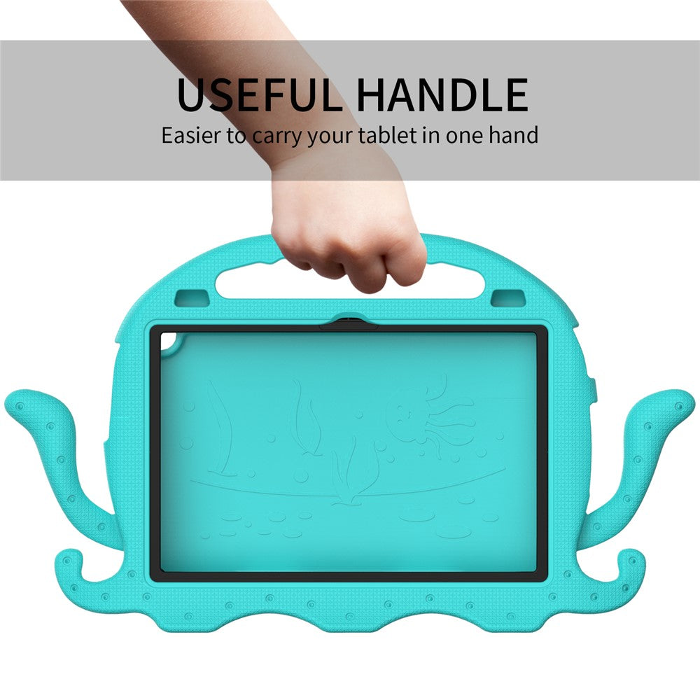 For Lenovo Tab M10 (Gen 3) Tablet EVA Case Cartoon Octopus Hand Grip Tablet Cover with Shoulder Strap - Baby Blue