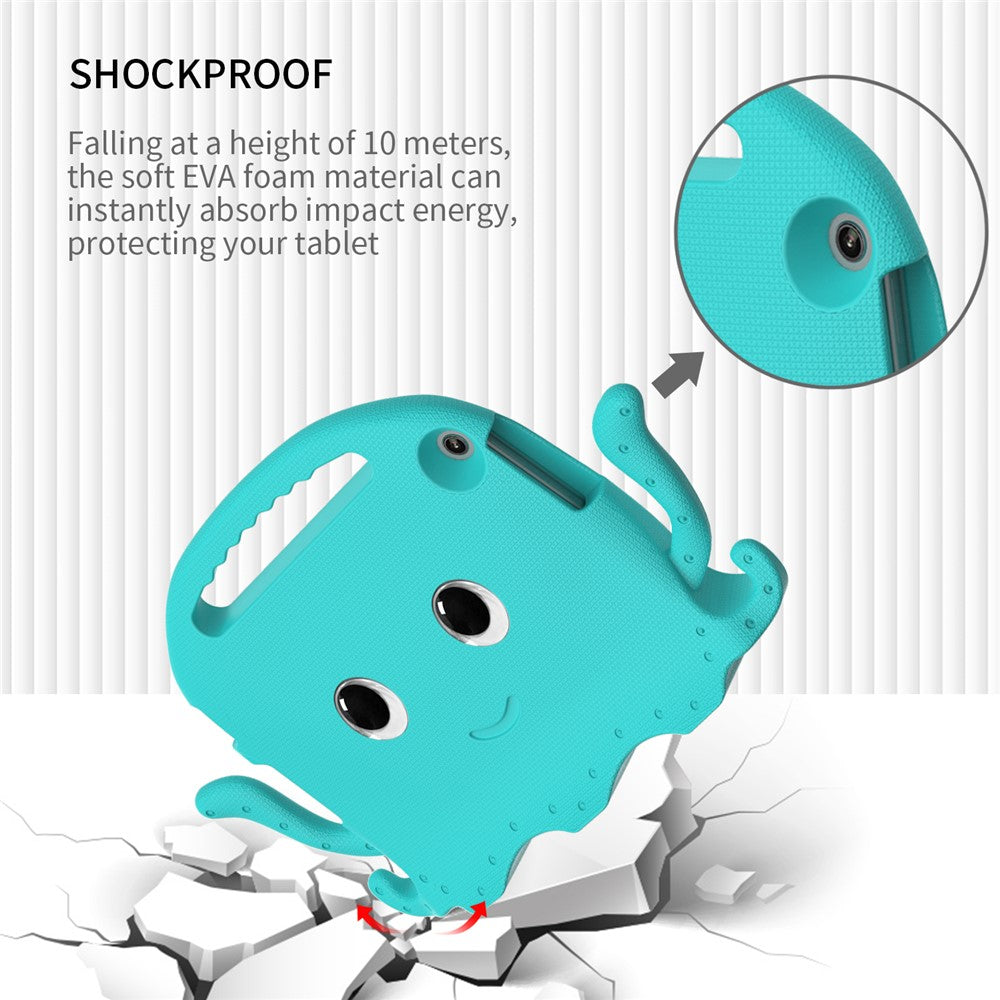 For Lenovo Tab M10 (Gen 3) Tablet EVA Case Cartoon Octopus Hand Grip Tablet Cover with Shoulder Strap - Baby Blue