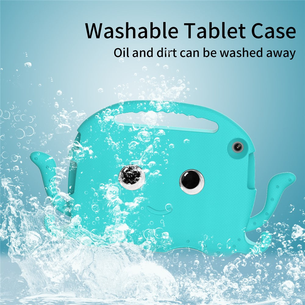 For Lenovo Tab M10 (Gen 3) Tablet EVA Case Cartoon Octopus Hand Grip Tablet Cover with Shoulder Strap - Baby Blue
