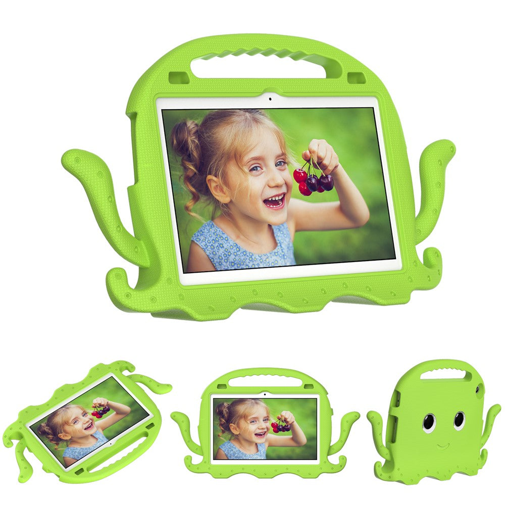 For Lenovo Tab M10 (Gen 3) Tablet EVA Case Cartoon Octopus Hand Grip Tablet Cover with Shoulder Strap - Green