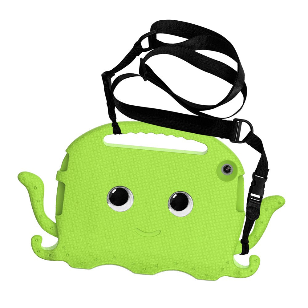 For Lenovo Tab M10 (Gen 3) Tablet EVA Case Cartoon Octopus Hand Grip Tablet Cover with Shoulder Strap - Green