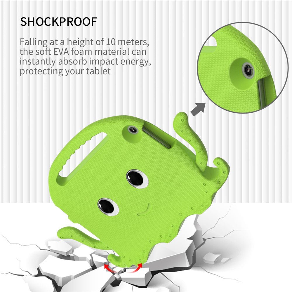 For Lenovo Tab M10 (Gen 3) Tablet EVA Case Cartoon Octopus Hand Grip Tablet Cover with Shoulder Strap - Green