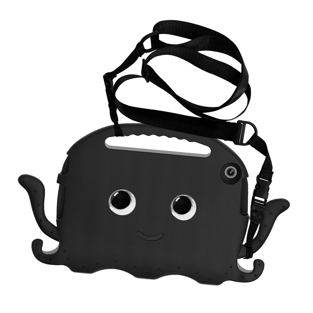 For Lenovo Tab M10 (Gen 3) Tablet EVA Case Cartoon Octopus Hand Grip Tablet Cover with Shoulder Strap - Black