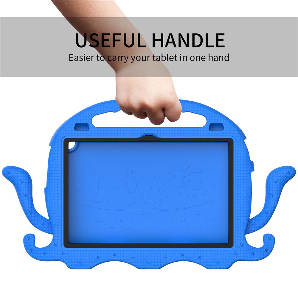 For Lenovo Tab M10 (Gen 3) Tablet EVA Case Cartoon Octopus Hand Grip Tablet Cover with Shoulder Strap - Blue
