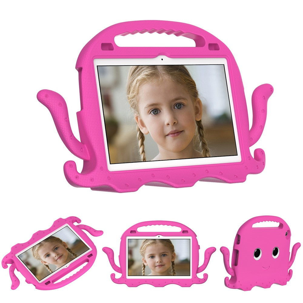 For Lenovo Tab M10 (Gen 3) Tablet EVA Case Cartoon Octopus Hand Grip Tablet Cover with Shoulder Strap - Rose