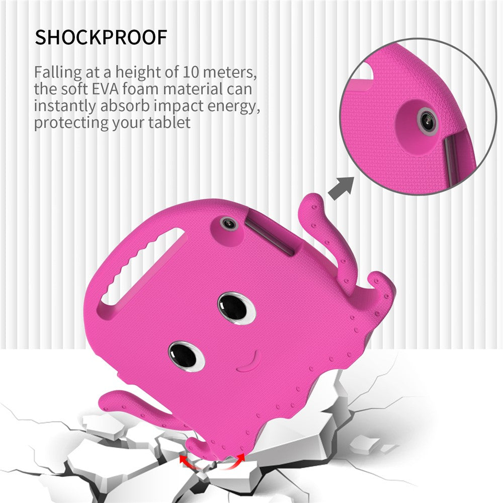 For Lenovo Tab M10 (Gen 3) Tablet EVA Case Cartoon Octopus Hand Grip Tablet Cover with Shoulder Strap - Rose